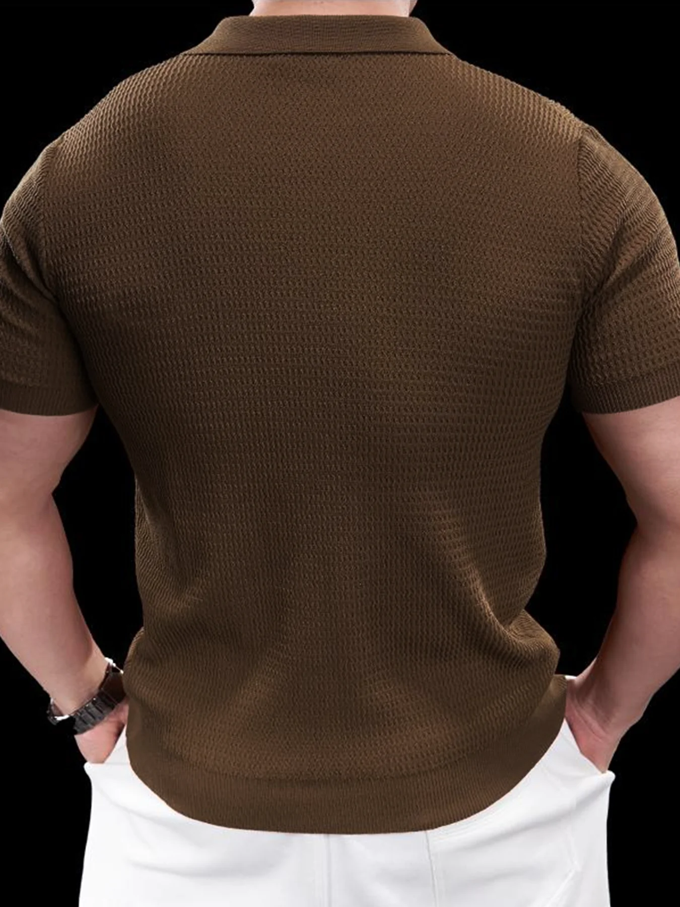FlexKnit Active Knitted Buttonless Polo - Image 33