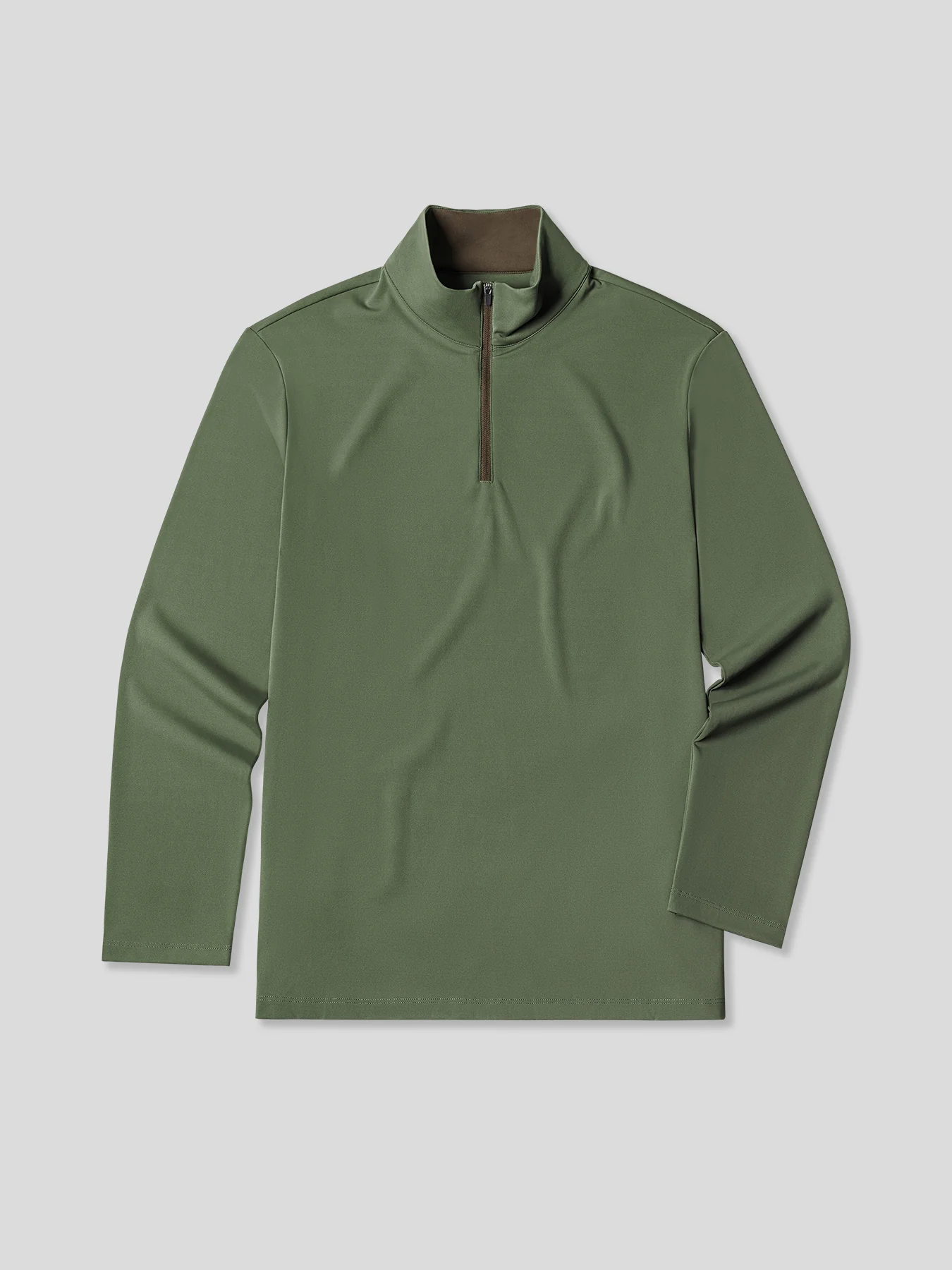 SmoothBlend Slim Fit Half Zip Mock Neck Tee: Zip Contrast Color sale - Image 25