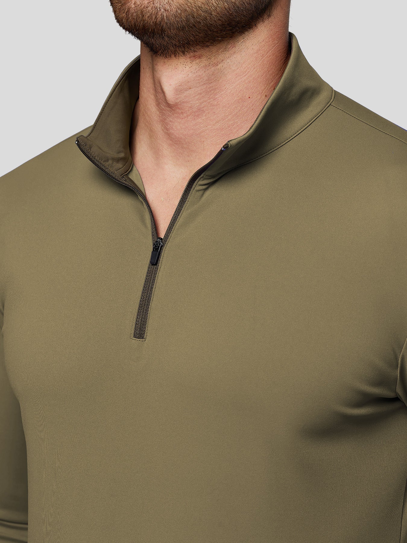 SmoothBlend Slim Fit Half Zip Mock Neck Tee: Zip Contrast Color sale - Image 28