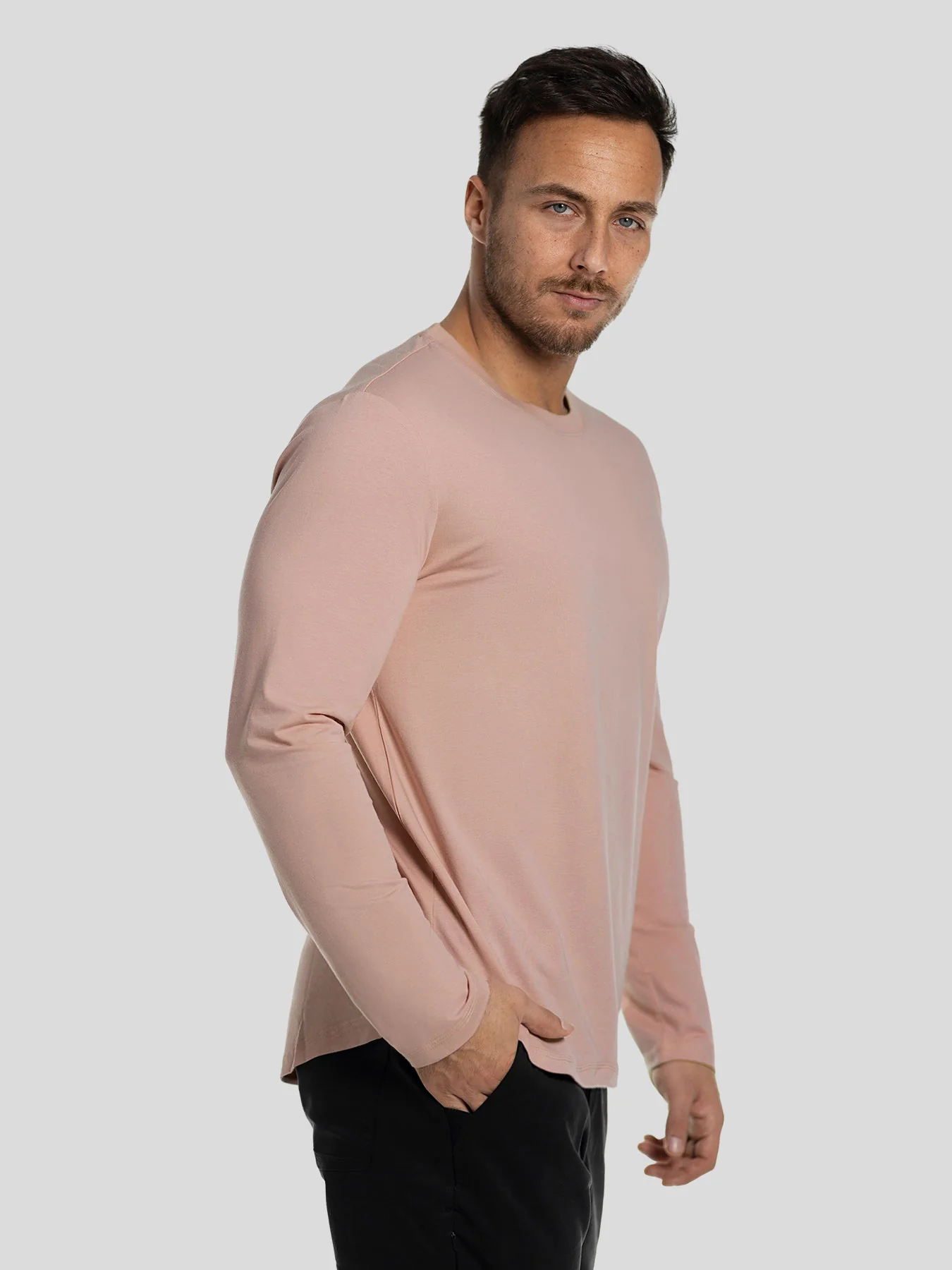 StaySmooth Long Sleeve Curve Hem Tee: Slim Fit - Image 59