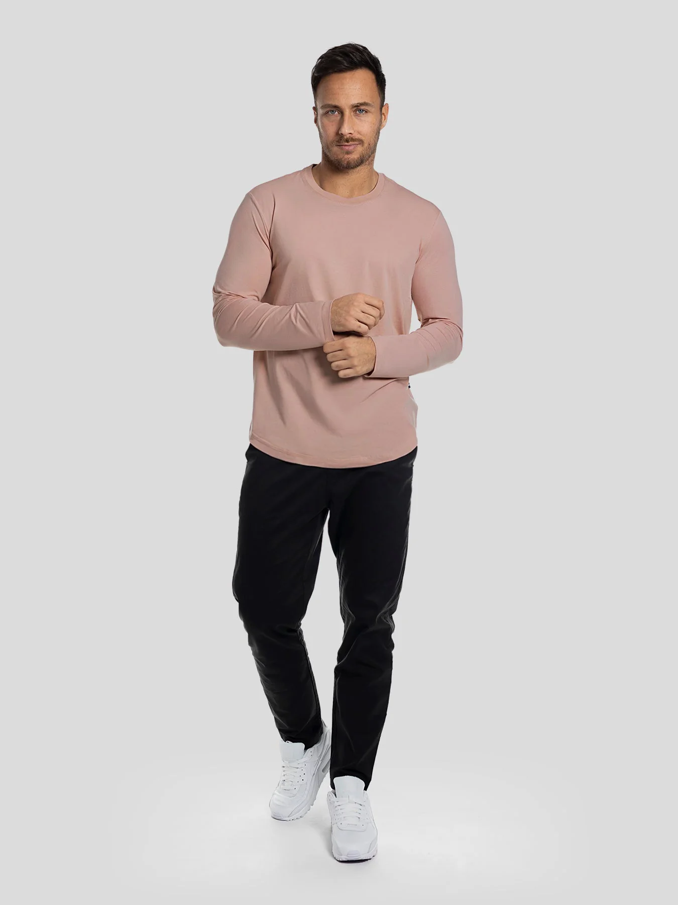 StaySmooth Long Sleeve Curve Hem Tee: Slim Fit - Image 61