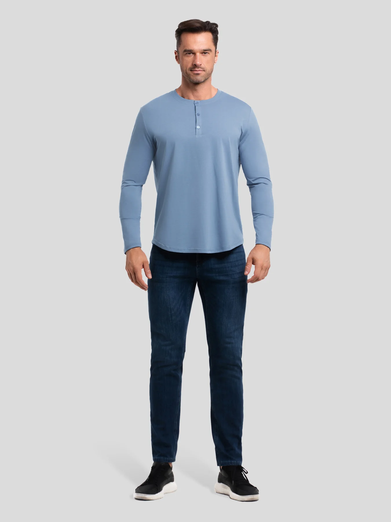 StaySmooth Long Sleeve Henley Drop-Cut Tee - Image 23